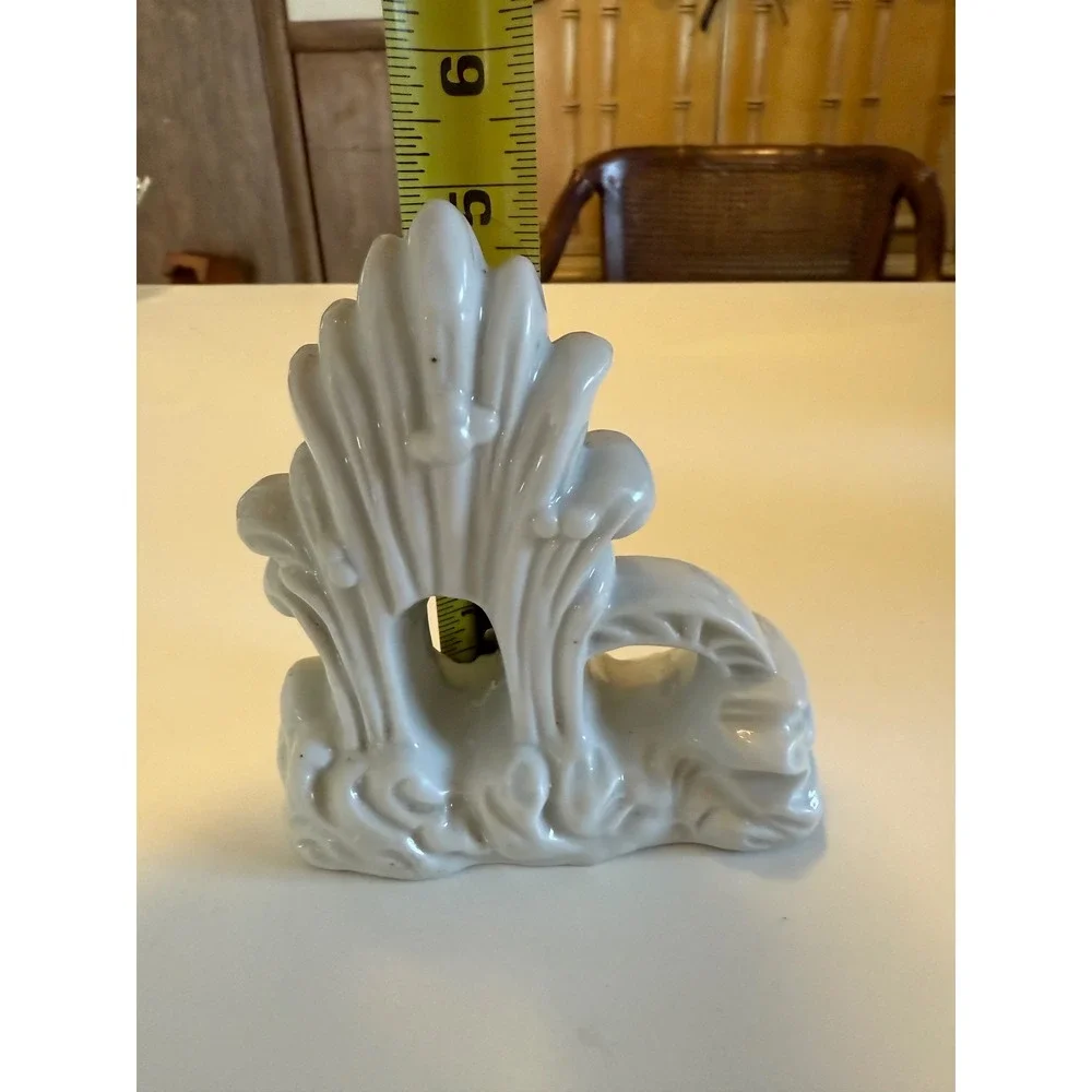 Vintage White Porcelain Aquarium Ornament Shell Coral Fish Tank Decor Japan